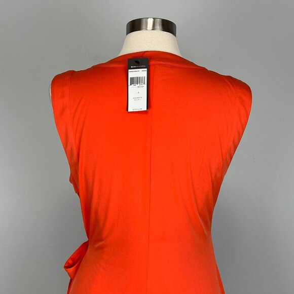 BCBGMaxAzria Womens Sleeveless Wrap Mini Dress Red Clay Orange size Large - Picture 8 of 14